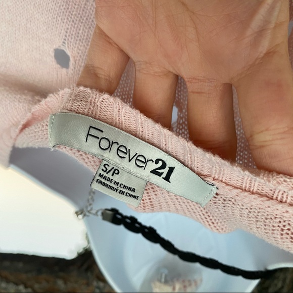 Forever 21 Peach Pink Distressed Sweater Top - Picture 5 of 6